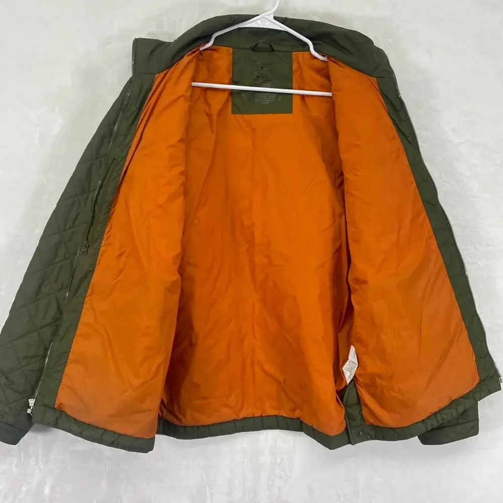 L.L. Bean Men's Green Bean's Diamond-Quilted Jacket Full-Zip Sz M
